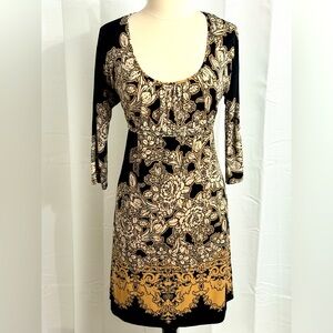 Soma Intimates Women's Dolman Sleeves Empire Waist, Black Floral, Size M